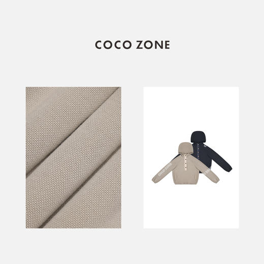 COCO ZONE简约轻型半门襟排扣插肩袖设计连帽卫衣24C10165 商品图2