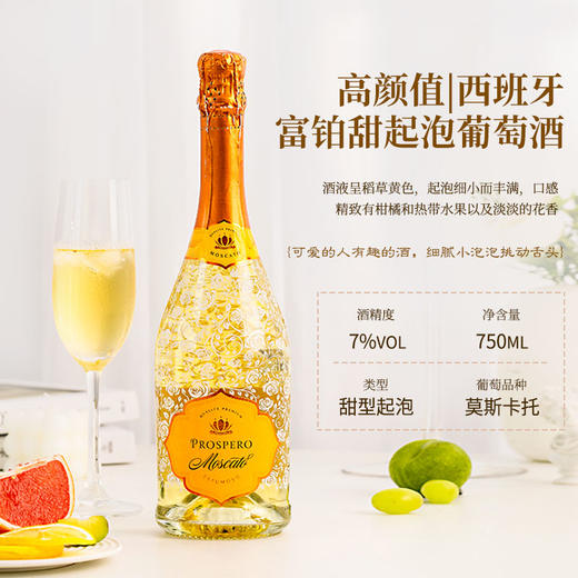 【5项金奖加持】富铂甜型起泡酒葡萄酒 西班牙拉曼恰法定产区 7%vol 商品图2
