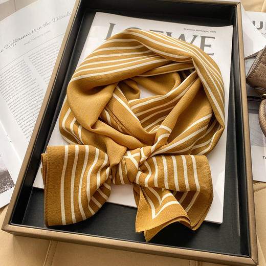 丁摩 真丝长条丝巾女春秋款百搭装饰薄款桑蚕丝领巾飘带2ZS 商品图4