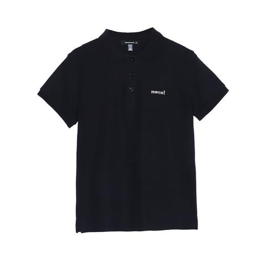 休闲通勤风翻领Polo衫短袖T恤女2024夏季新款印花套头修身上衣 商品图4