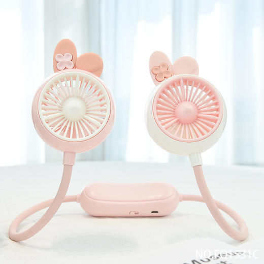 【可爱懒人挂脖小风扇 卡通懒人大风力】户外usb充电小电扇 方便携带 挂脖手持小风扇 商品图7