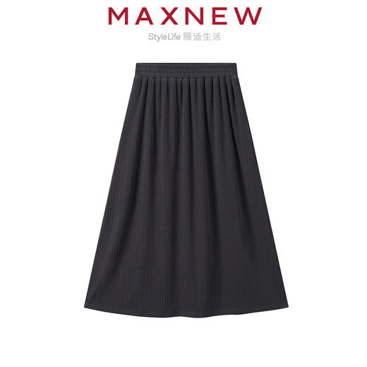 【裙装】女装立体压皱美人条肌理直筒半裙 1N2225203 商品图1