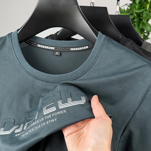 【冰丝高弹】【新款DPF】大依优型大码短袖T恤加肥加大男装大号大码上衣男士休闲半袖夏季 商品图2