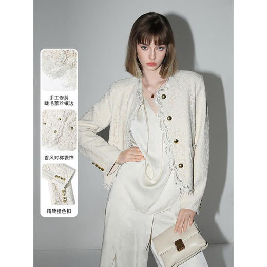 COCOBELLA重工水溶蕾丝花边外套女奢感通勤小香风西装SC0001 商品图2