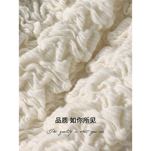 COCOBELLA立体抽褶针织短袖T恤舒芙蕾肌理感蝙蝠袖上衣TS7007-2 商品图4