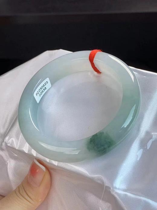 【云意轩珠宝上新】圈口：54.7，冰糯种带底色翡翠福镯，编号：302538，附鉴定证书 商品图0