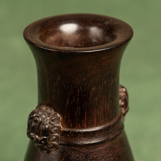 二十世纪 紫檀铺首耳花瓶摆件 商品图2