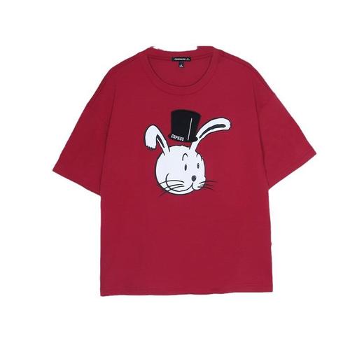 韩版宽松大码套头落肩短袖T恤女2024春夏新款印花刺绣显瘦上衣 商品图4