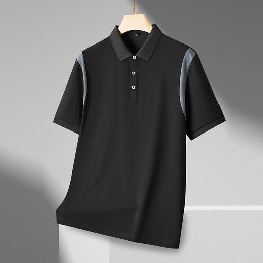 【撞色袖山条】【新款DPF】大依优型大码短袖Polo衫翻领加肥加大男装大号大码上衣男士休闲半袖夏季 商品图1