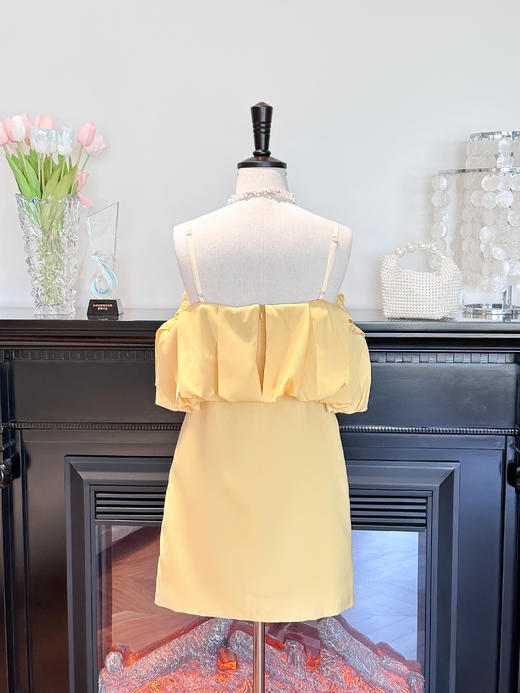 【精致孤品，不退不换】法式小众设计感一字领无袖迷你连衣裙 商品图3