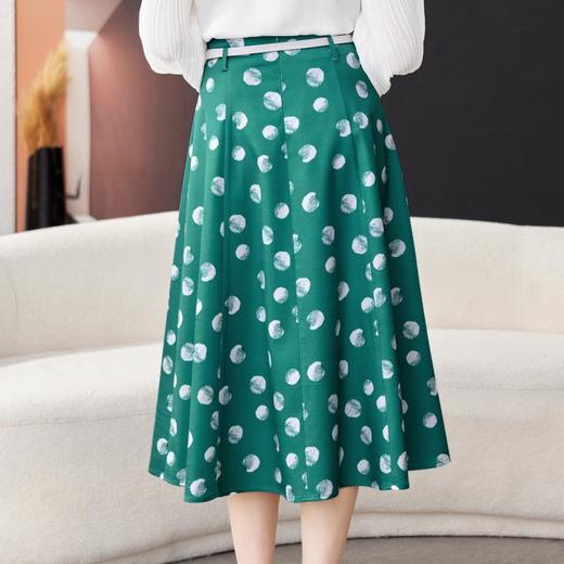 波点半身裙女2024春装新款中长款A字裙大摆裙气质伞裙1779 商品图4
