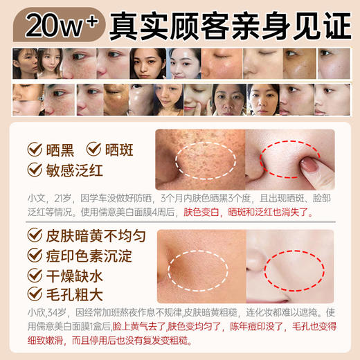 【星品体验💖39元任选3件】儒意烟酰胺补水面膜5片 保湿面膜美白舒缓|儒意官方旗舰店 商品图5