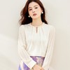 醋酸缎面雪纺衫女上衣2024春装新款小衫压皱长袖女衬衣8882 商品缩略图0