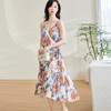 米思阳2025夏季新款气质优雅定制印花繁花吊带裙压褶结构连衣裙女0749 商品缩略图2