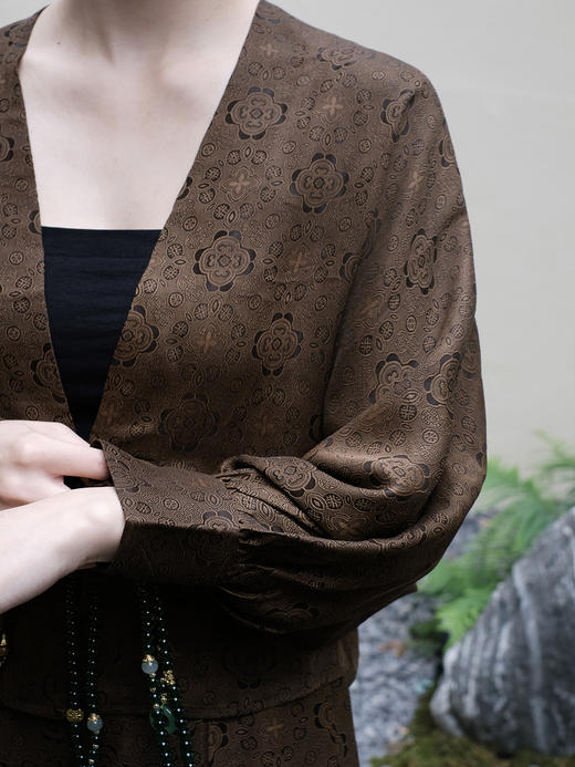 盛唐婧 |真丝绞罗复古对襟外套 商品图3