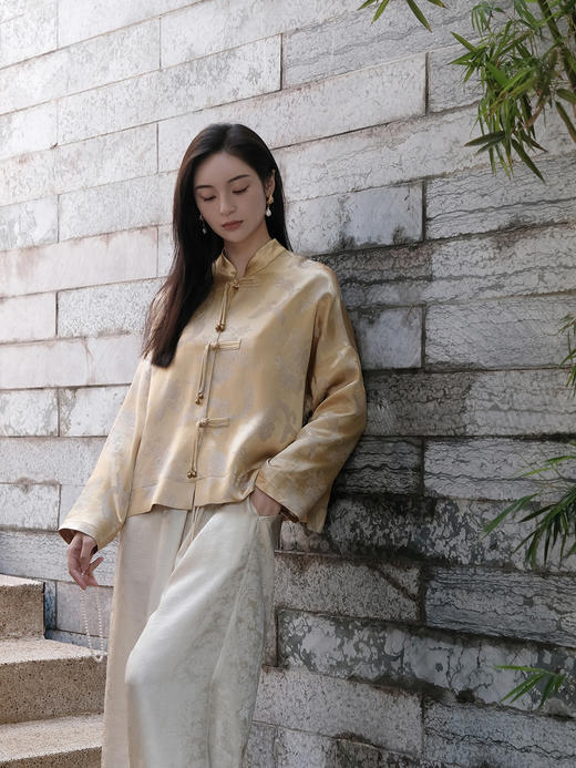 盛唐婧 |凤戏牡丹流苏铜扣外套 商品图12