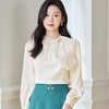 立领蝴蝶结雪纺衫上衣2024春装新款洋气小衫长袖女衬衣0593 商品缩略图3