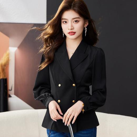 西装领白衬衣女2024春装新款通勤洋气小衫长袖雪纺衫1787 商品图3