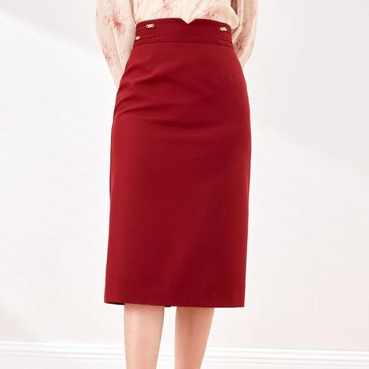 开叉半身裙2024春装新款高腰显瘦中长款一步裙包臀裙6506 商品图0