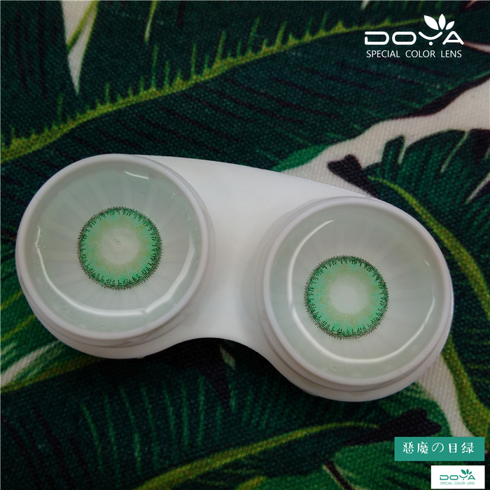 DOYA 恶魔之目绿色美瞳镜片实物图