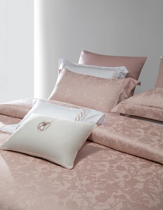 利路米家纺24年春季新款百支匹马棉色织提花四件套  卢浮花园--赤粉 商品图2