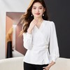 V领白色雪纺衫女上衣2024春装新款洋气小衫长袖女衬衣1771 商品缩略图1