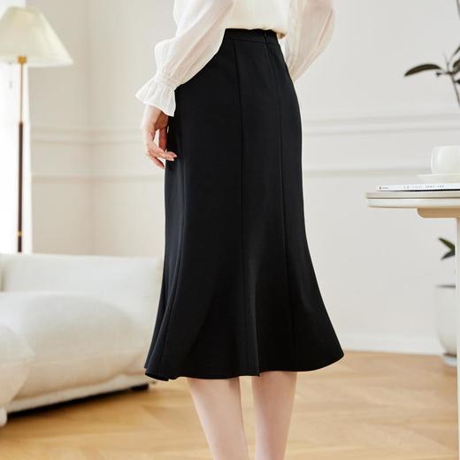 西装半身裙女2024春装新款高腰中长裙OL气质A字裙鱼尾裙608 商品图3