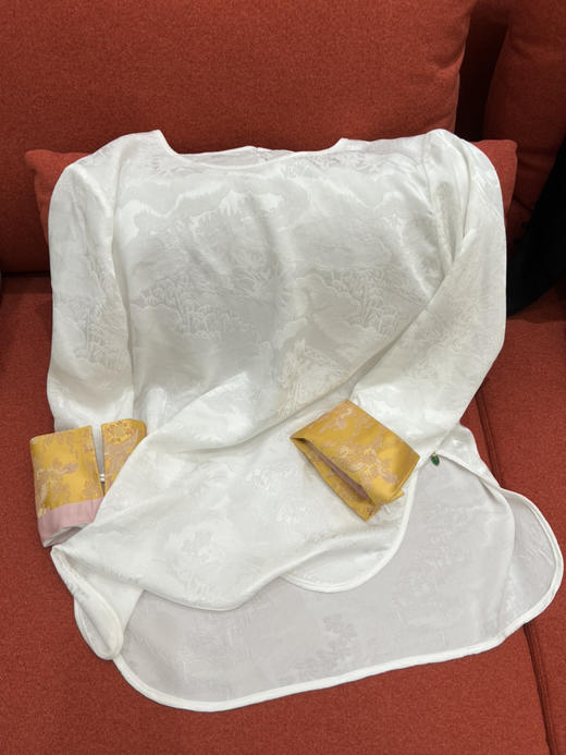 328-1新中式 真丝提花 宋锦袖口 圆领九分袖 衬衫 上衣 发货不能催‼️ 商品图13