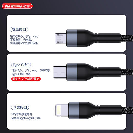 纽曼三合一快充数据线XS29 商品图4