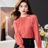 木耳边雪纺衫女2024春装新款职业洋气小衫长袖女衬衣1766 商品缩略图1