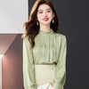 钉珠缎面雪纺衫女上衣2024春装新款洋气小衫长袖女衬衣1775 商品缩略图1
