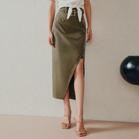 经典高腰廓形包臀裙开叉裙子MC88SK307M70