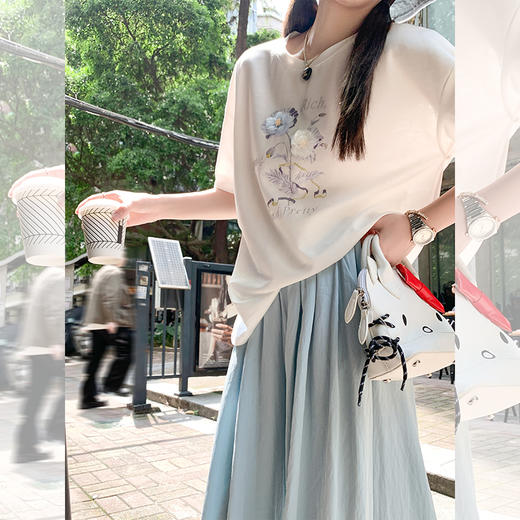 <曾小咸推荐>韩系印花短袖T 商品图1