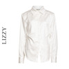 LIZZY 早秋时尚摩登翻领垫肩暗纹修身气质长袖衬衫7983 商品缩略图8