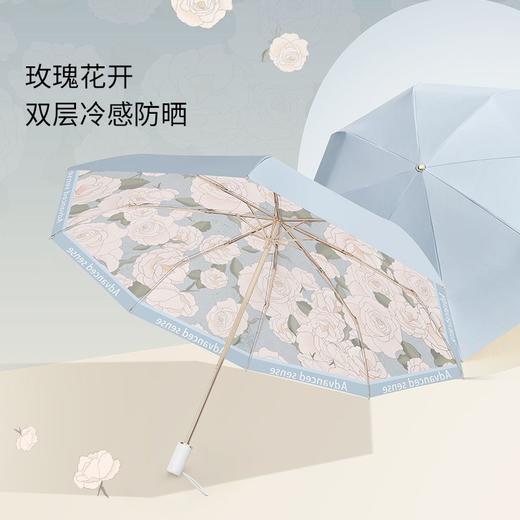 双层防晒太阳伞女黑胶折叠晴雨两用超轻小防紫外线遮阳伞upf50+ 商品图0