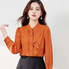 立领荷叶边雪纺衫2024春装新款波点洋气小衫长袖女衬衣8889 商品缩略图4