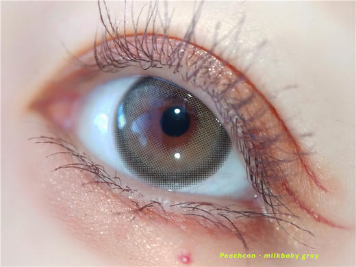 Peachcon 奶包灰 年抛直径14.2mm混血美瞳 灰色 商品图3