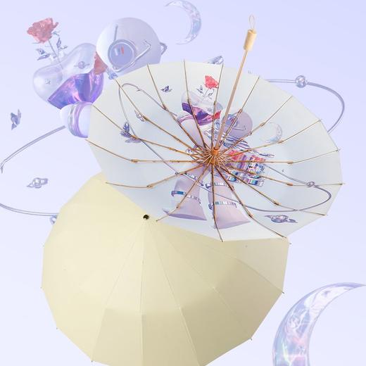 16骨铝合金手动式雨伞晴雨两用新国风防雨伸缩式便宜耐用防紫外线 商品图2