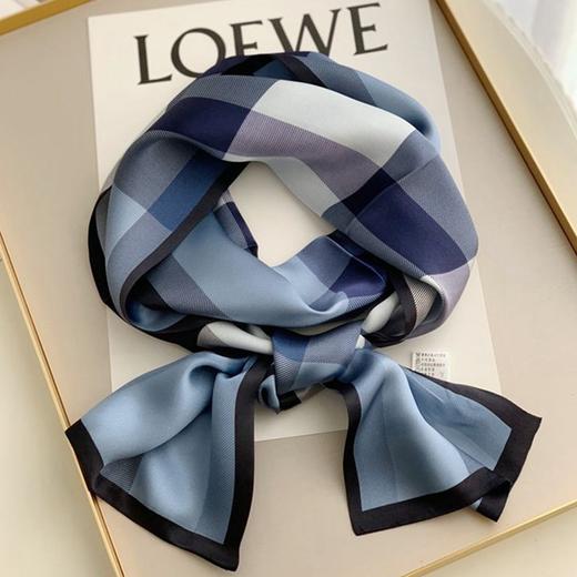 XL -TB660378377353英伦芭芭格子真丝飘带长条丝巾桑蚕丝围巾女春秋冬季双层领巾 商品图3