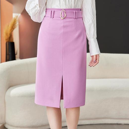 黑色开叉半身裙女2024春装新款高腰直筒裙中长款包臀裙1753 商品图2