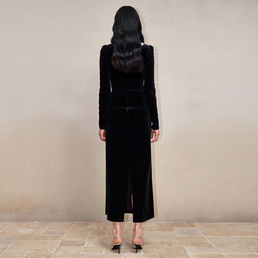 法式优雅复古氛围感丝绒蕾丝上衣修身MS88TP501A90 商品图4