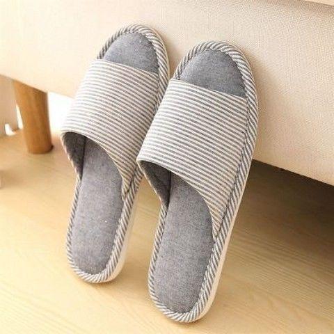 亚麻拖鞋女春秋室内家居家情侣防滑厚底静音四季棉麻布拖鞋男夏季 商品图7