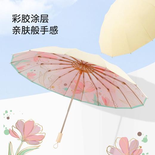 16骨铝合金手动式雨伞晴雨两用新国风防雨伸缩式便宜耐用防紫外线 商品图0