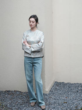 盛唐婧 |水洗蓝牛仔直筒阔腿裤[特价品]