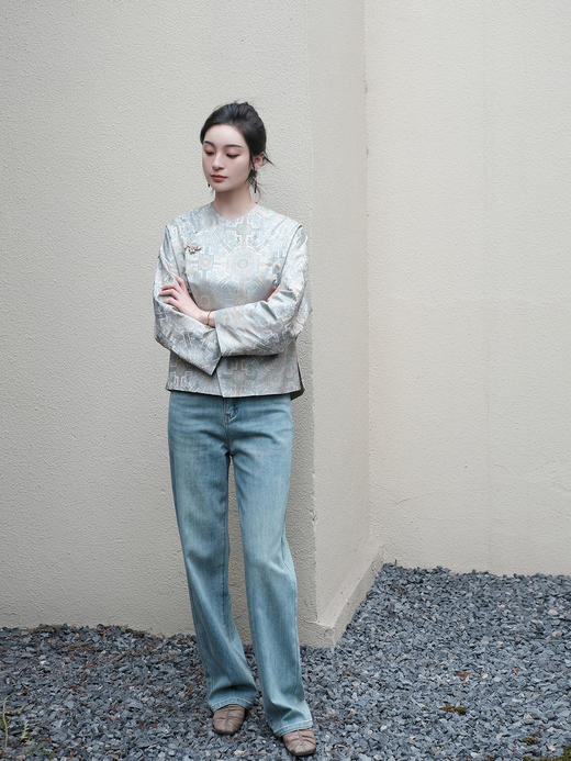 盛唐婧 |水洗蓝牛仔直筒阔腿裤[特价品] 商品图0