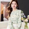 木耳边碎花雪纺衫女上衣2024春装新款小衫长袖女衬衣1786 商品缩略图1