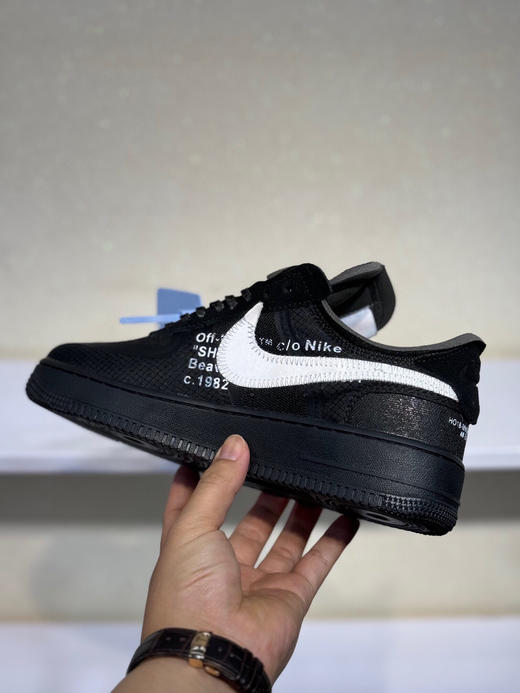 夏日特惠💰360 OFF-WHITE x Nike Air Force1 Low Black White 2.0 联名潮流款 空军一号低帮防滑休闲板鞋 男女同款 商品图2