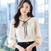 蝴蝶结雪纺衫女上衣2024春装新款洋气小衫长袖女衬衣0598 商品缩略图3