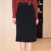 压褶高腰半身裙女2024春装新款通勤包臀裙中长款西装裙6511 商品缩略图2