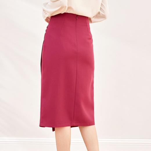 压褶不规则开??半身裙2024春装新款显瘦中长裙直筒裙6507 商品图3